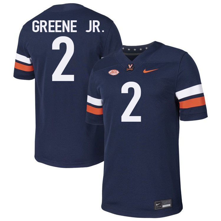 Virginia Cavaliers #2 Andre Greene Jr. College Football Jerseys Stitched-Navy